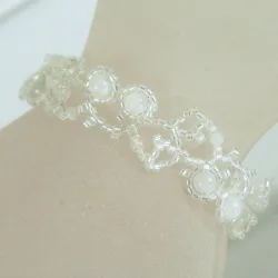 Bracelet M Silver 925 - Arabesque Moonstone-Diaphanous white - Bracelet M Silver 925 - Argent 925